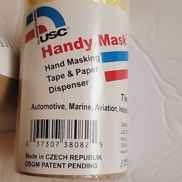 🍎 2 Nwt USC® Handy Mask 38082 7' Hand Masking Tape Paper Refill Roll Industrial - Picture 4 of 5